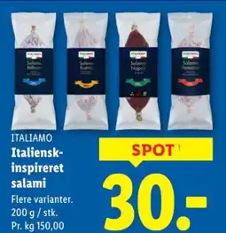 Lidl ITALIAMO Italiensk- inspireret salami tilbud