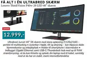 Lenovo ThinkVision P40w-20 LED 40” skærm