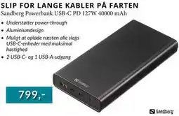CBC Sandberg Powerbank USB-C PD 127W 40000 mAh tilbud