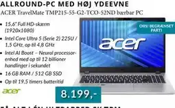 CBC ACER TravelMate TMP215-55-G2-TCO-52ND bærbar PC tilbud