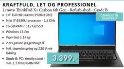 CBC Lenovo ThinkPad X1 Carbon 6th Gen - Refurbished - Grade B tilbud