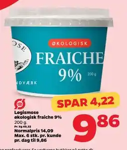 Netto Løgismose økologisk fraiche 9% tilbud