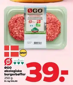 Netto ØGO økologiske burgerbøffer tilbud