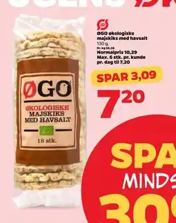 Netto ØGO økologiske majskiks med havsalt tilbud
