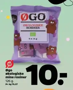 Netto Øgo økologiske mine rosiner tilbud