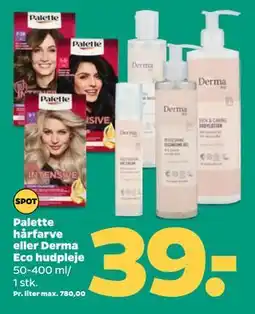 Netto Palette hårfarve eller Derma Eco hudpleje tilbud