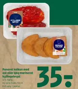 Coop 365 Paneret kalkun med ost eller bbq marineret kyllingebryst tilbud