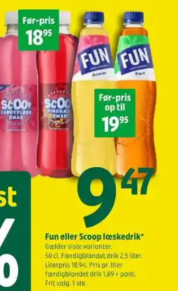 Coop 365 Fun eller Scoop læskedrik* tilbud