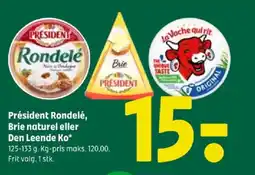 Coop 365 Président Rondelé, Brie naturel eller Den Leende Ko* tilbud