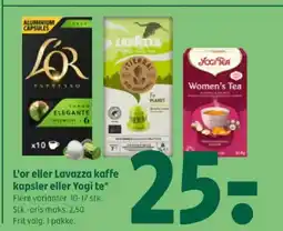 Coop 365 L'or eller Lavazza kaffe kapsler eller Yogi te* tilbud