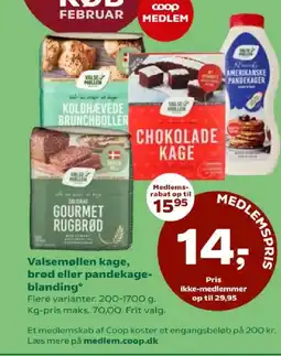 Coop 365 Valsemøllen kage, brød eller pandekage- blanding tilbud