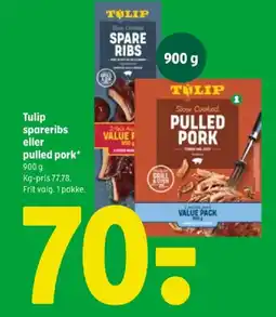 Coop 365 Tulip spareribs eller pulled pork tilbud