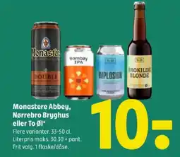 Coop 365 Monastere Abbey, Nørrebro Bryghus eller To Øl* tilbud