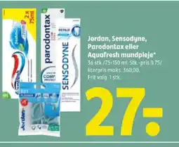 Coop 365 Jordan, Sensodyne, Parodontax eller Aquafresh mundpleje* tilbud