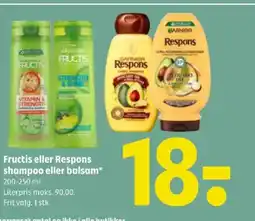Coop 365 Fructis eller Respons shampoo eller balsam* tilbud