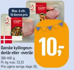 Føtex Danske kyllingeun- derlår eller -overlår tilbud