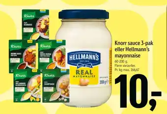Knorr sauce 3-pak eller Hellmann's mayonnaise