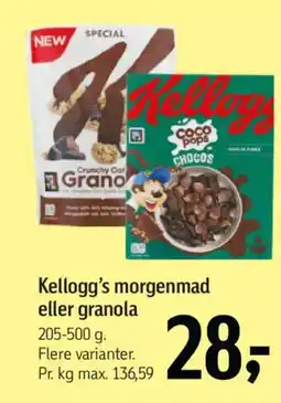 Føtex Kellogg's morgenmad eller granola tilbud