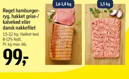 Føtex Røget hamburger- ryg, hakket grise-/ kalvekød eller dansk nakkefilet tilbud