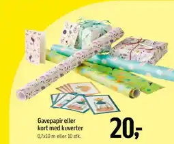 Føtex Gavepapir eller kort med kuverter 0,7x10 m eller 10 stk. tilbud