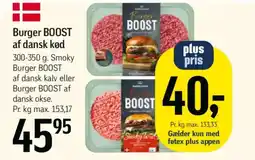 Føtex Burger BOOST af dansk kød tilbud