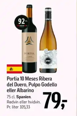 Føtex Portia 10 Meses Ribera del Duero, Pulpo Godello eller Albarino tilbud