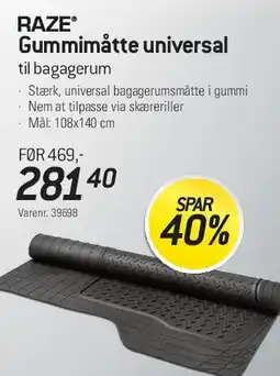 Thansen RAZE Gummimåtte universal (til bagagerum) tilbud