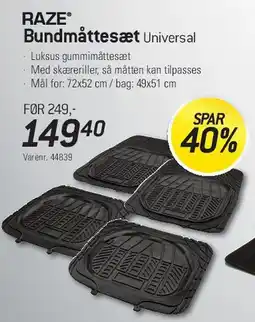 Thansen RAZE Bundmattesæt Universal tilbud