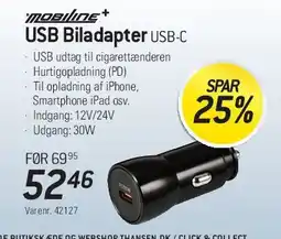 Thansen USB Biladapter USB-C tilbud