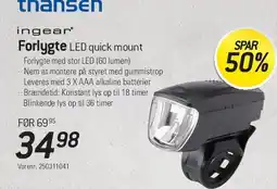 Thansen Forlygte LED quick mount tilbud