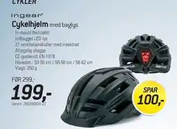 Thansen ingear Cykelhjelm med baglygte tilbud