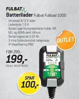 Thansen Batterilader Fulbat 1000 tilbud