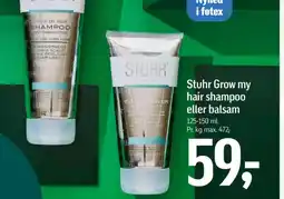 Føtex Stuhr Grow my hair shampoo eller balsam tilbud
