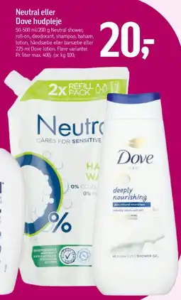 Føtex Neutral eller Dove hudpleje tilbud