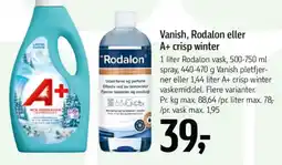 Føtex Vanish, Rodalon eller A+ crisp winter tilbud