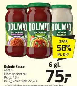 Fleggaard Dolmio Sauce (6 glas) tilbud