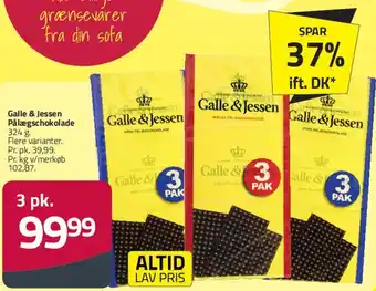 Fleggaard Galle & Jessen Pålægschokolade (3-pak) tilbud
