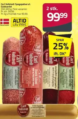 Fleggaard Carl Vollstedt spegepølse / Guldsardel tilbud