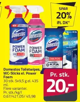 Fleggaard Domestos Toiletwipes / WC-Sticks / Power Foam tilbud