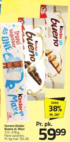 Fleggaard Ferrero Kinder Bueno / Maxi tilbud