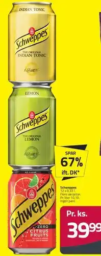 Fleggaard Schweppes (12 x 0,33 L) tilbud