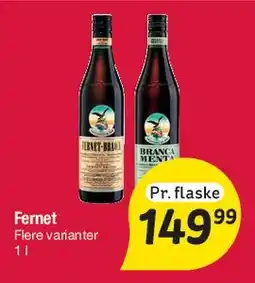 Fakta Tyskland Fernet (flaske) tilbud