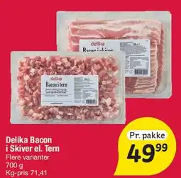 Fakta Tyskland Delika Bacon (i skiver eller tern) tilbud