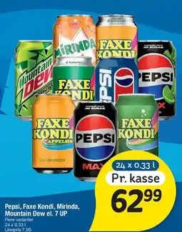 Fakta Tyskland Pepsi, Faxe Kondi, Mirinda, Mountain Dew el. 7UP tilbud