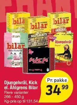 Fakta Tyskland Djungelvrål / Kick / Ahlgrens Bilar tilbud