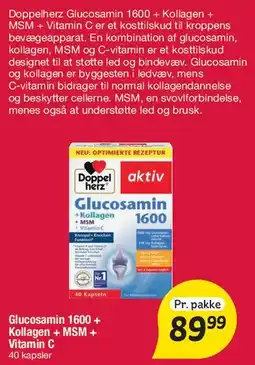 Fakta Tyskland Glucosamin 1600 + Kollagen + MSM + Vitamin C tilbud