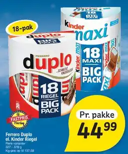 Fakta Tyskland Ferrero Duplo / Kinder Riegel tilbud