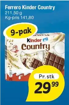 Fakta Tyskland Ferrero Kinder Country (9-pak) tilbud