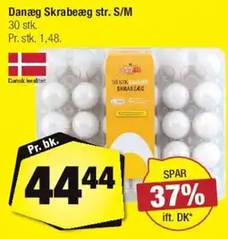 Calle Danæg skrabeæg str. S/M (30 stk.) tilbud