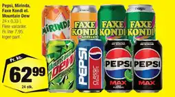 Calle Pepsi, Mirinda, Faxe Kondi og Mountain Dew tilbud